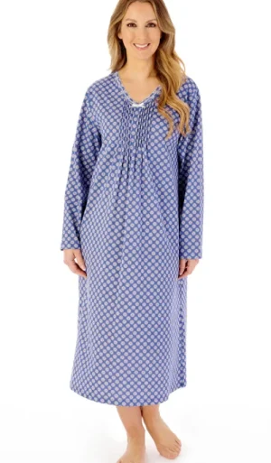 UNTUCKit Nightdresses*Slenderella Daisy Long Sleeve V-Neck Nightdress Navy