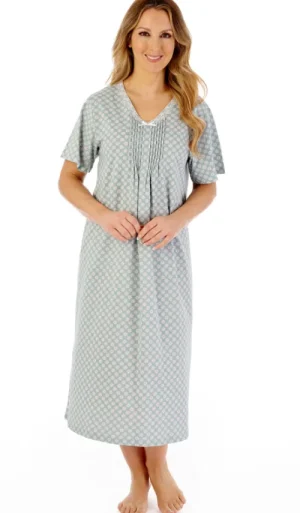 UNTUCKit Nightdresses*Slenderella Daisy Short Sleeve V-Neck Nightdress Green