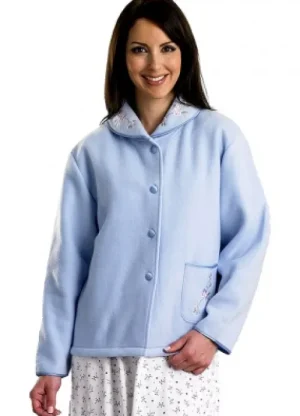 UNTUCKit Bed Jackets*Slenderella Embroidered Button Up Bed Jacket