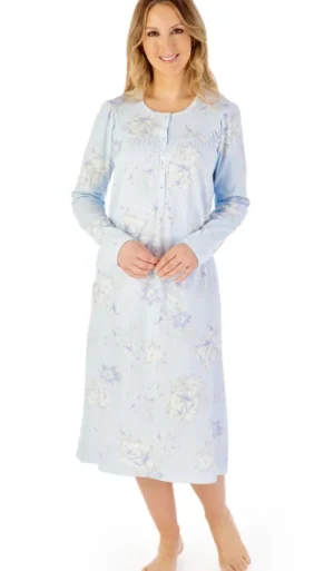 UNTUCKit Nightdresses*Slenderella Floral Long Sleeve Nightdress Blue