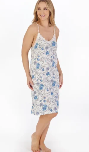 UNTUCKit Nightdresses*Slenderella Summer Flowers Strappy Nightdress Blue