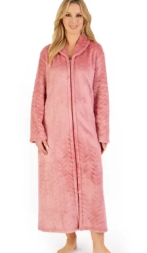UNTUCKit Housecoats*Slenderella Super Soft Jacquard Zip Housecoat