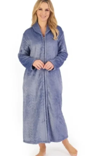 UNTUCKit Housecoats*Slenderella Super Soft Jacquard Zip Housecoat