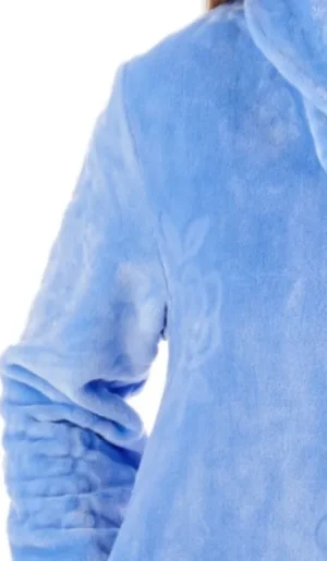 UNTUCKit Housecoats*Slenderella Super Soft Zip Flower Jacquard Housecoat