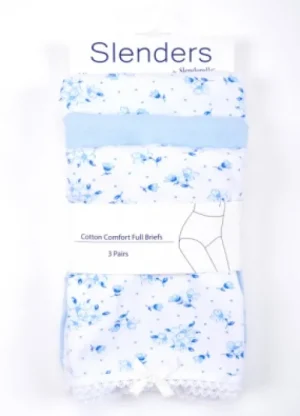 UNTUCKit Briefs*Slenders By Slenderella 3 Pair Pack Cotton Comfort Full Briefs