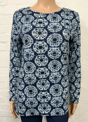 UNTUCKit Tops & Cardigans*Sugar Crisp Tie Dye Circle Long Sleeve Top Blue