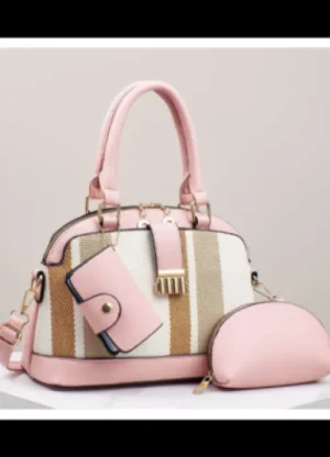 UNTUCKit Bags & Purses*Superbia Italy Stripe Print Top Handle And Card Holder With Purse