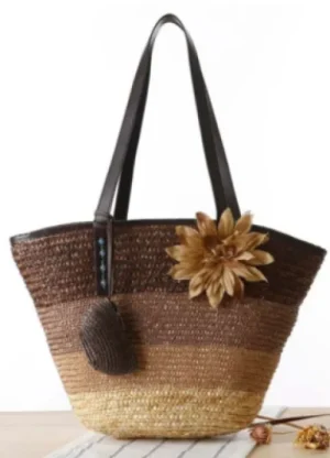 UNTUCKit Bags & Purses*Superbia Multi Colour Flower Straw Basket Bag