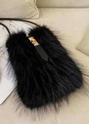 UNTUCKit Bags & Purses*Superbia Small Crossbody Soft Faux Fur Buckle Closure Bag