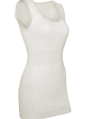 UNTUCKit Vests*White Swan Long Built Up Shoulder Thermal Vest Ivory