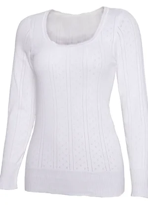 UNTUCKit Vests*Swan Long Sleeve Cotton Top White