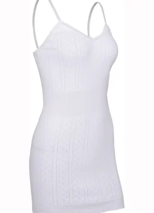 UNTUCKit Vests*Swan Long V Neck Top Cotton Vest White