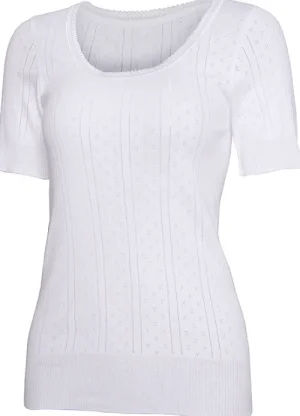 UNTUCKit Vests*Swan Short Sleeve Cotton Top White